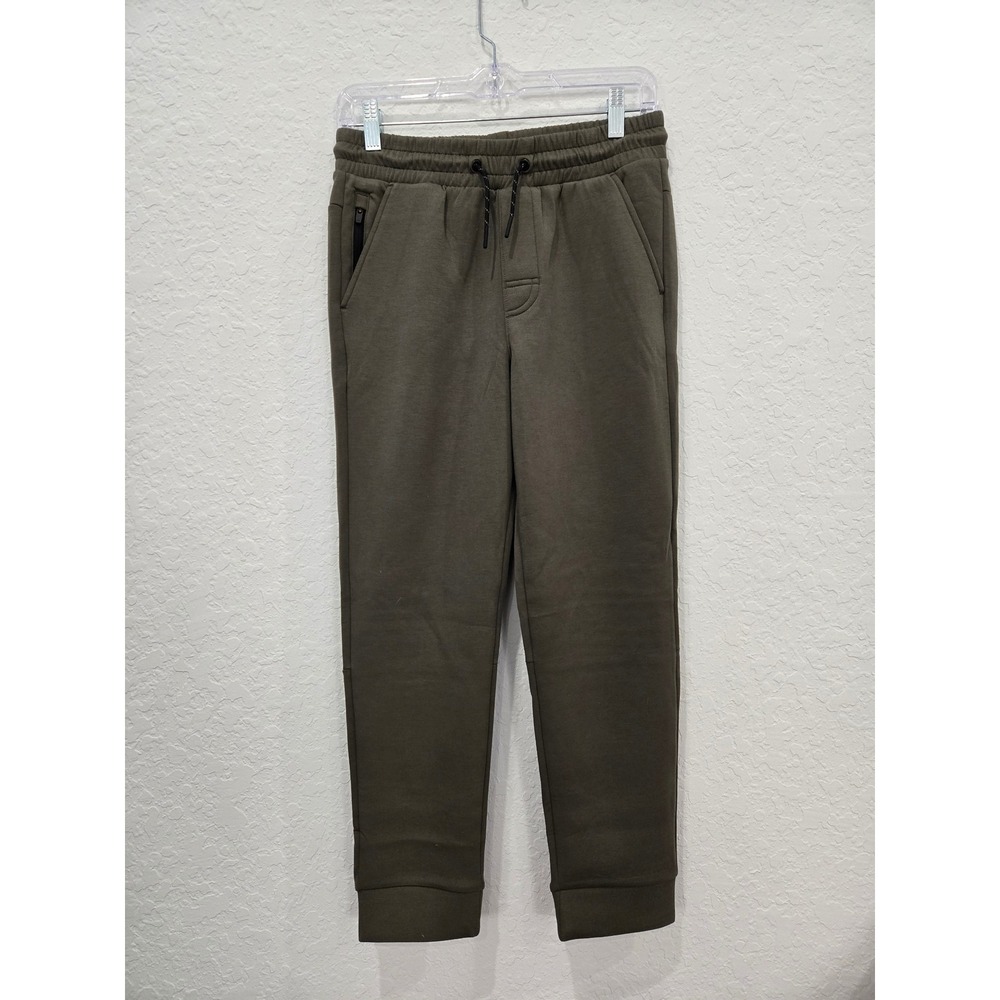 Boys Everyday Tech Jogger Pants, Olive Green, XL (14/16), Zipper Pocket, New